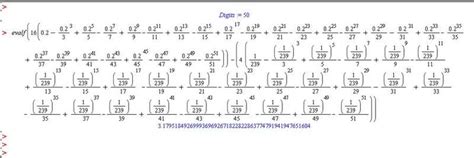 Help Calculating Pi using Arctangent formula