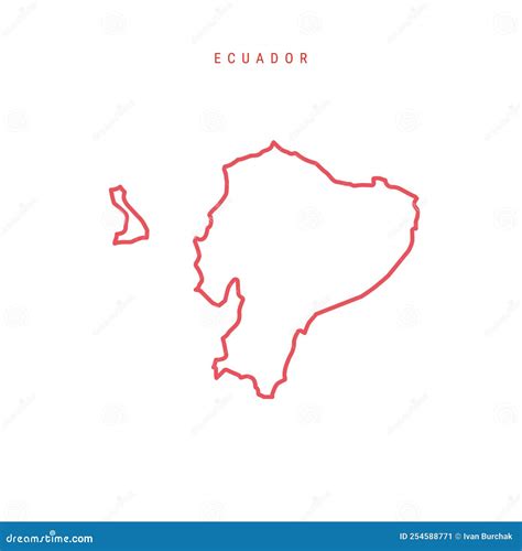 Mapa De Esquema Modificable De Ecuador Ilustración Vectorial