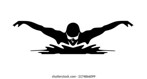 Swimming Butterfly Silhouette