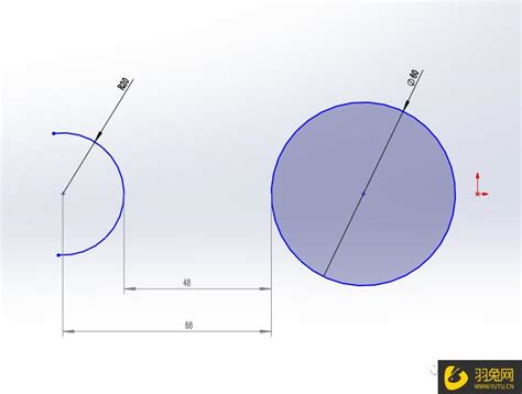 Solidworks两圆之间的距离怎么标注？sw如何标注两圆的距离？ 羽兔网