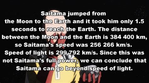 Anime Facts Curators Saitama Jumped From The Moon To The Earth And It