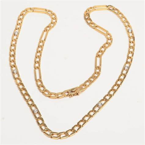 Cartier Long Diamond Gold Chain At 1stdibs