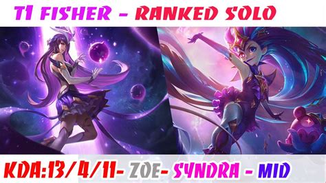 T1 Fisher Zoe VS Syndra YouTube