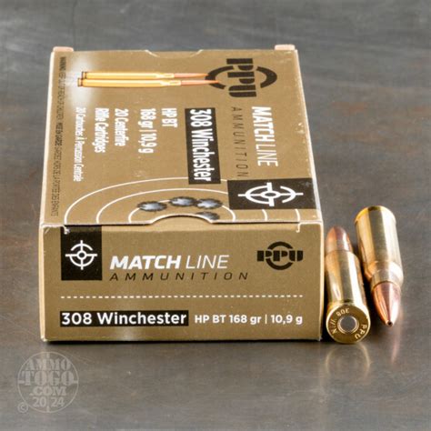 308 Winchester 7 62x51 Ammunition For Sale Prvi Partizan 168 Grain Hollow Point Boat Tail Hp