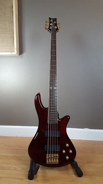 Schecter Diamond Series Elite 5 String Bass Black Cherry Reverb