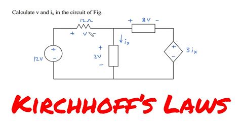 Kirchhoffs Laws Calculate V And Ix In The Circuit Of Fig YouTube