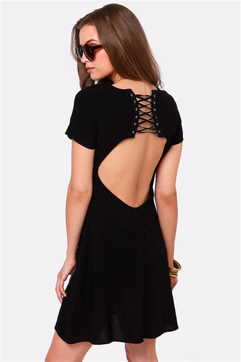 Sexy Backless Dress Black Dress Lbd 4600 Lulus