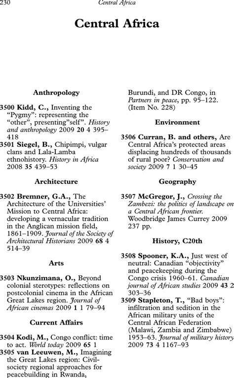 Central Africa Africa Bibliography Cambridge Core