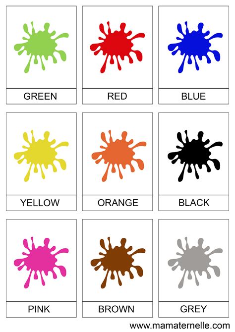 Cartes De Nomenclature Les Couleurs En Anglais Ma Maternelle