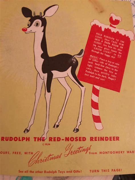 Original Circa 1940 Montgomery Ward Rudolph Red Nosed Reindeer Advertisement May 1988973504