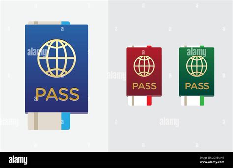 Set Of Citizenship Or Foreign Passport Id In Vector Colorful Icon Can