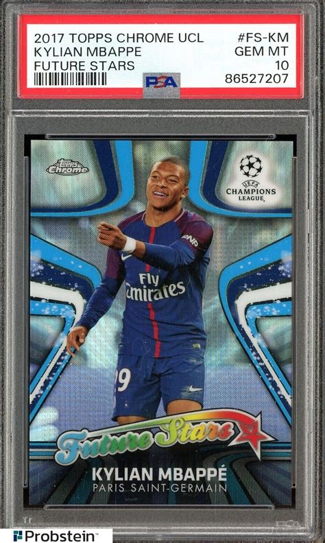 Kylian Mbappe 2017 Topps Chrome UEFA Champions League FS KM Future