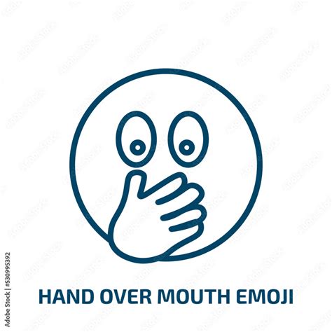 Hand Over Mouth Emoji Icon From Emoji Collection Thin Linear Hand Over