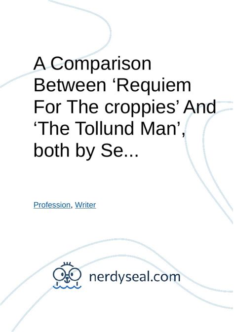 A Comparison Between Requiem For The Croppies And The Tollund Man