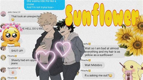 Sunflower Lyric Prank Bakudeku Bnha Texts ♡valentines Day Special