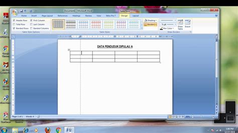 TUTORIAL MS WORD BAGI PEMULA 2 CARA MEMBUAT TABLE DI MS WORD YouTube