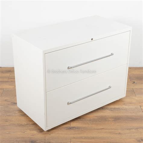 Maine White Steel Drawer Lateral Filing Cabinet