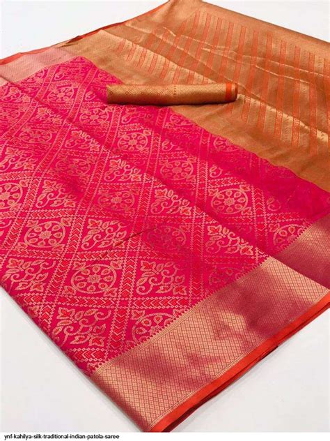 Ynf Kahilya Silk Traditional Indian Patola Saree