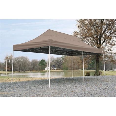 Shelterlogic 10 Ft W X 20 Ft L Rectangle Tan Steel Pop Up Canopy At