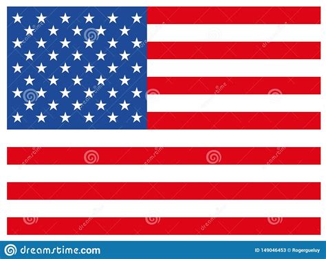 Bandeira De Estados Unidos Da am rica Em Um Fundo Branco Ilustração do