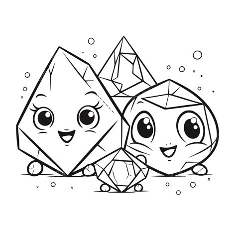 Duas P Ginas Para Colorir De Cristal De Pedra Dos Desenhos Animados