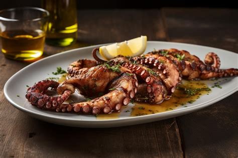 Premium Ai Image Grilled Octopus Plate In Mediterranean Cuisine