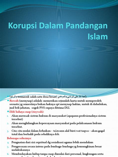 Korupsi Dalam Pandangan Islam Pdf