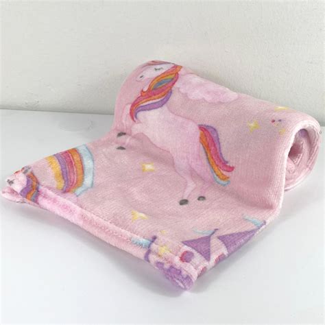 Manta Soft Unicornio Rosa Bebe X M Cobertor De Ber O Estampado