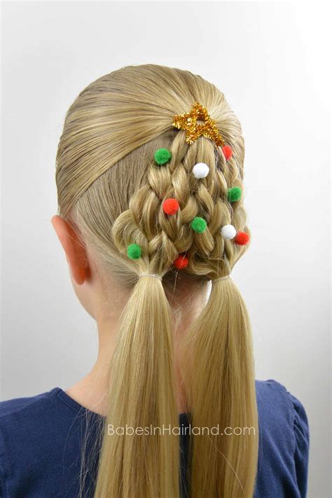 Braided Christmas Tree Hairstyle Babes In Hairland