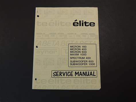 Yorkville Elite Series Service Manual Three Wave Music Reverb Uk