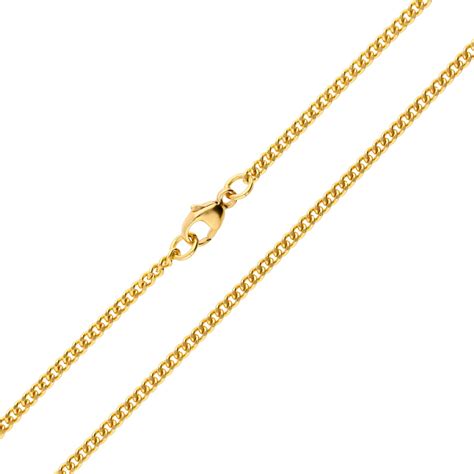 18ct Yellow Gold 2 11mm Filed Curb Chain Necklace Buy Online Free Insured Uk Delivery