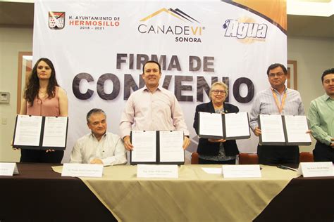 Agua de Hermosillo Boletín 130 Firma de Convenio CANADEVI Sonora