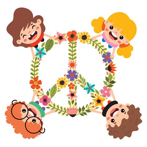 Cartoon Kids Posing With Peace Sign 34873215 Vector Art at Vecteezy