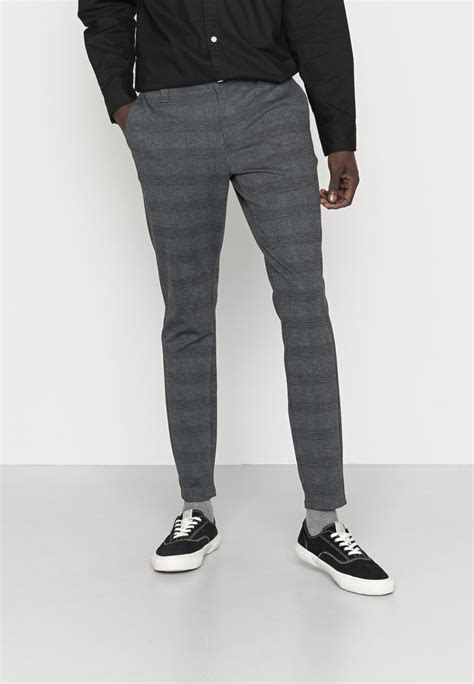 Only And Sons Onsmark New Check Pant Chino Grey Grau Zalando At