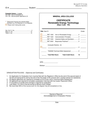 Fillable Online Mineralarea Bcertificateb Renewable Energy Technology