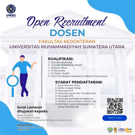 Open Recruitment Dosen Fakultas Kedokteran Universitas Muhammadiyah