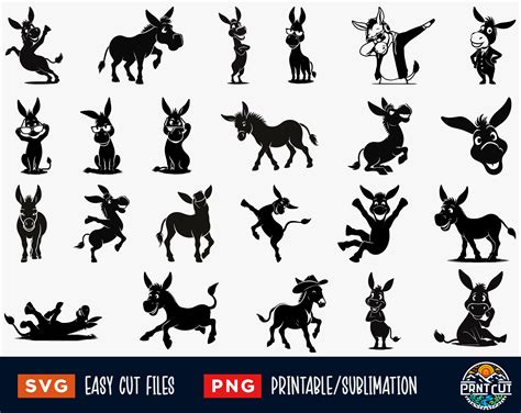 24 Donkey Svg Bundle Donkey Svg Donkey Png Donkeys Svg Png Donkey