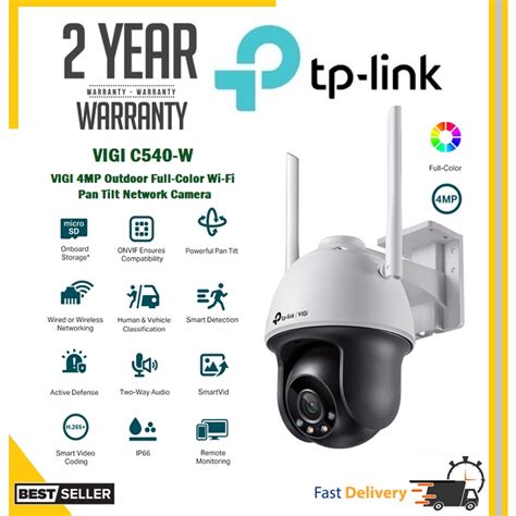 Tp Link Vigi C W Mp Outdoor Full Color Wi Fi Pan Tilt Network