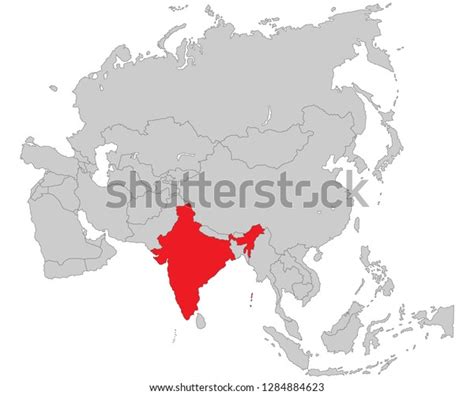 Asia Political Map Asia Stock Vector (Royalty Free) 1284884623 ...