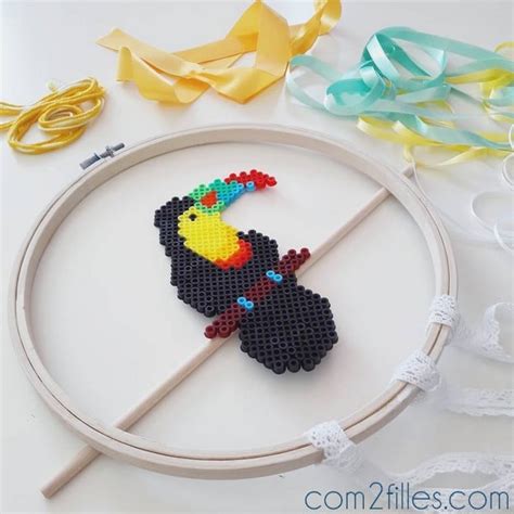 Attrape Rêves Tropical Avec Un Toucan En Perles Hama