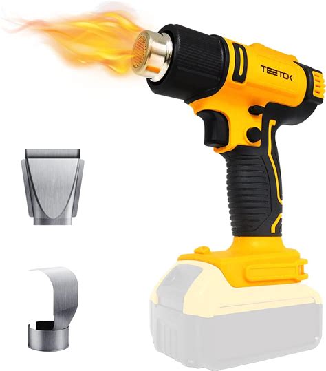 Cordless Heat Gun For DEWALT 20V Max Battery Hot Air Gun With 2 Nozzles 2 Temp Settings Max