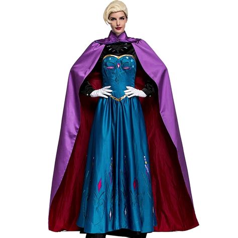 Deluxe Elsa Anna Prinzessin Halloween Kost M Robe Mantel Kleid Frauen