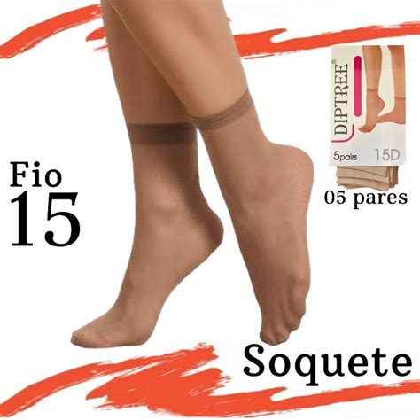 Meia Fina Social Soquete Nude Pares Fio Shopee Brasil