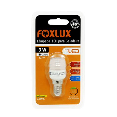 Lâmpada Led p Geladeira 3W 127V E14 FoxLux