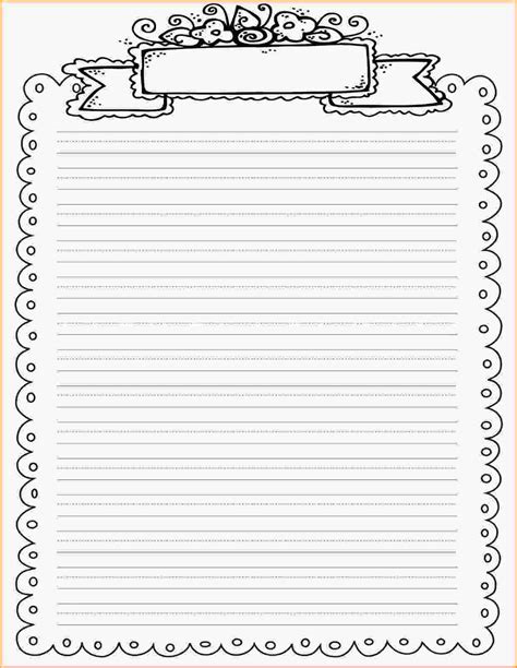 Full Size Printable Lined Paper With Border