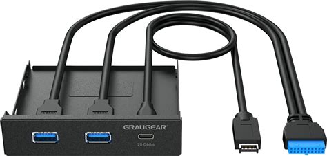 Graugear Usb Gen X Gbps Usb C Front Panel In Zoll Usb Hub