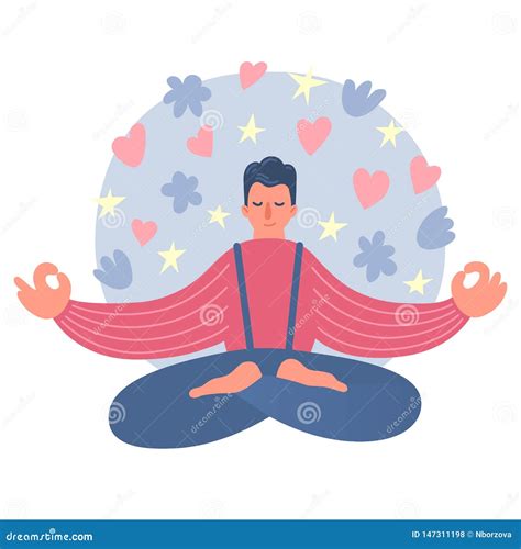 Meditating Man Stock Vector Illustration Of Adult 147311198