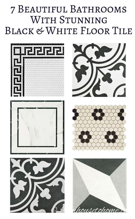 Glam Black And White Bathroom Floor Tile Ideas Black And White