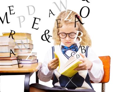Premium Photo Composite Image Of Blonde Pupil Reading A Book