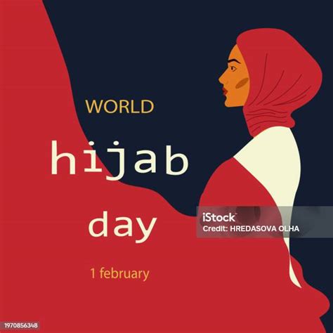 World Hijab Day Held On 1 February A Muslim Woman In A Hijab Vector